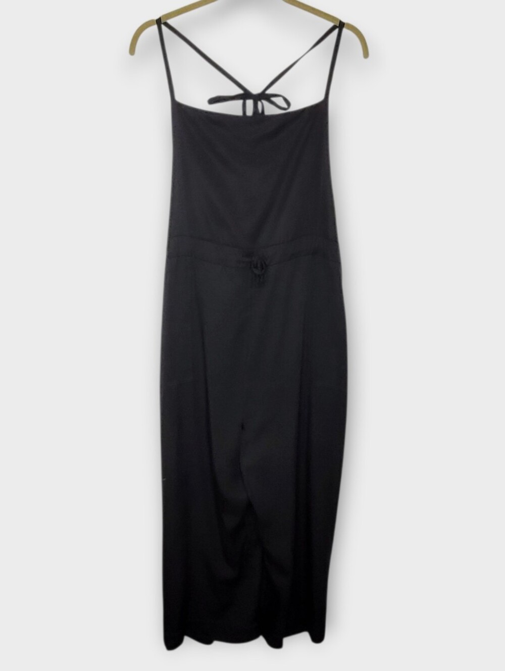 Hackwith Design House Wide Leg Cropped Jumpsuit L Black Minimalist